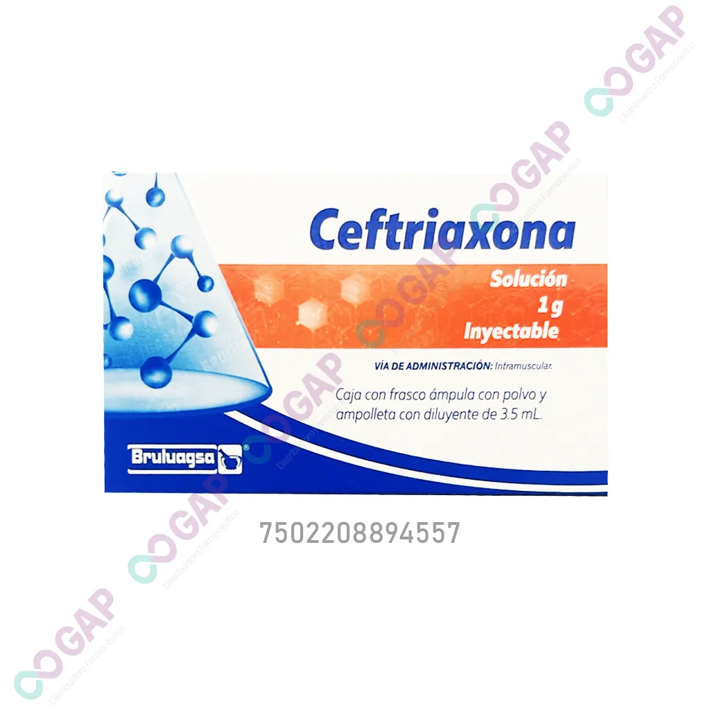 GE CEFTRIAXONA BRULUAGSA SOL INY 1 G FCO AMP 3.5 ML