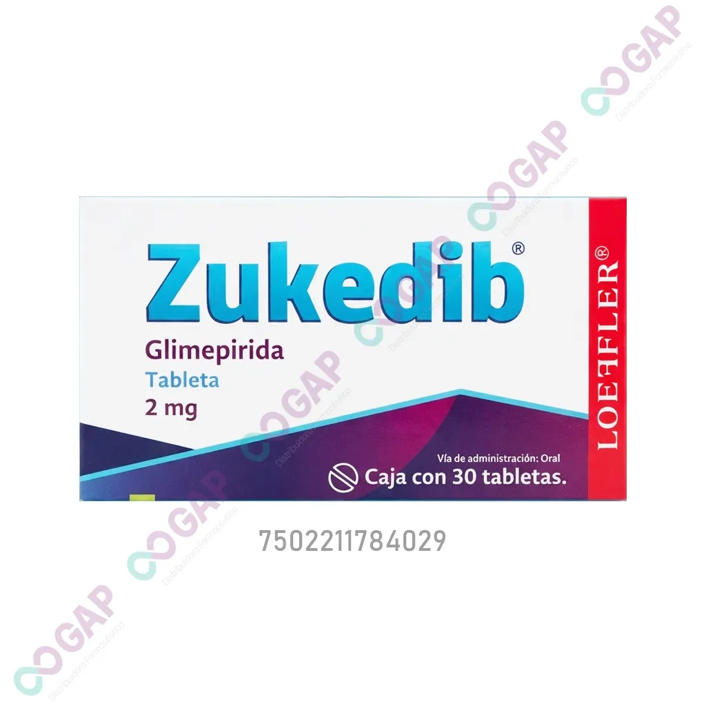 GE GLIMEPIRIDA ZUKEDIB 2 MG 30 TABLETAS