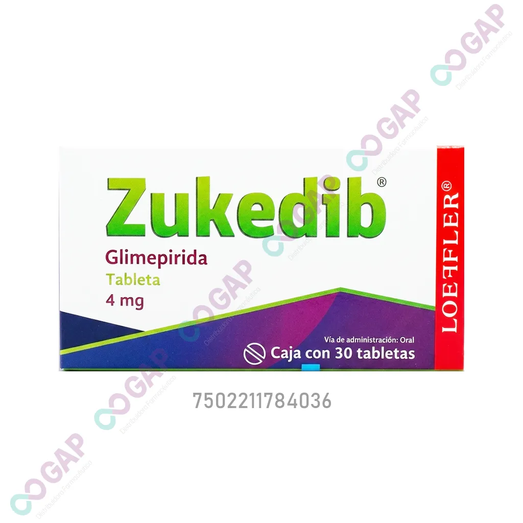 GE GLIMEPIRIDA ZUKEDIB 4 MG 30 TABLETAS