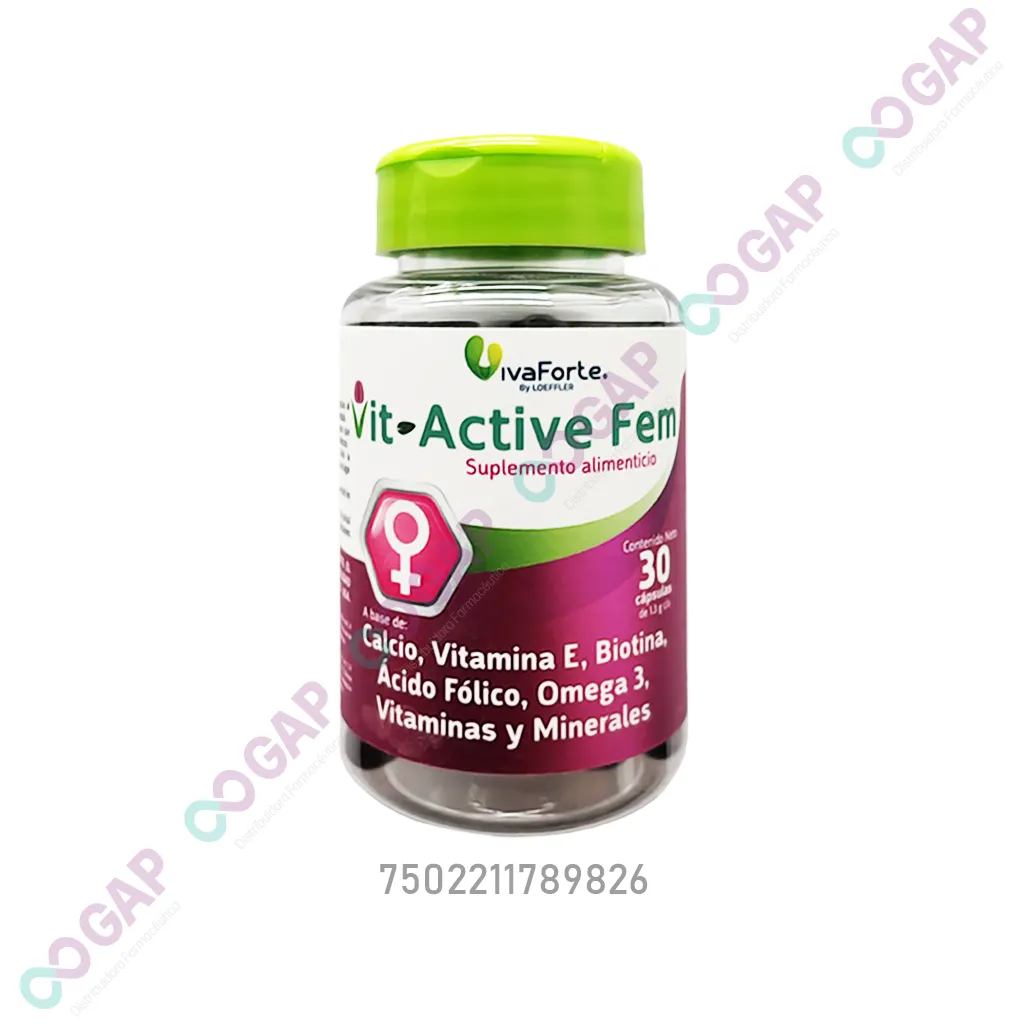 VIT ACTIVE FEM VITAMINAS Y MINERALES FCO 30 CAPSULAS