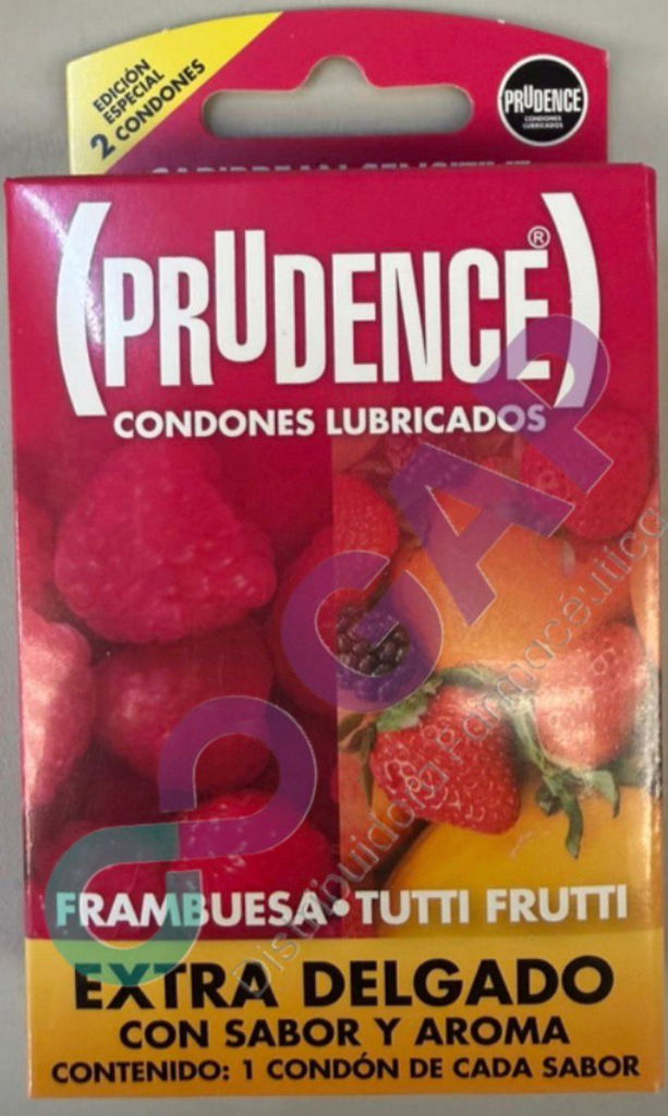 PRUDENCE FRAMBUESA/TUTIFRUTI C/2 CONDONES