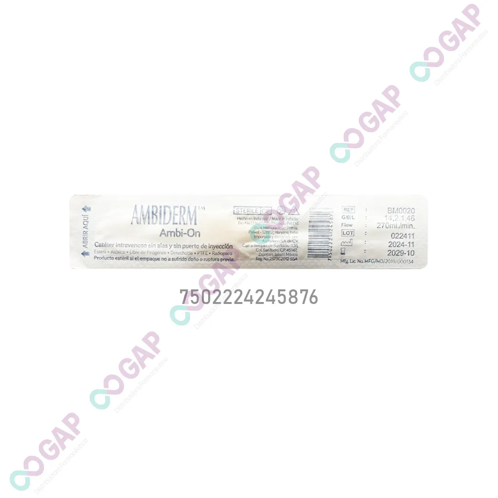 AMBIO-ON CATETER IV NARANJA 14Gx46mm C/1 PZA