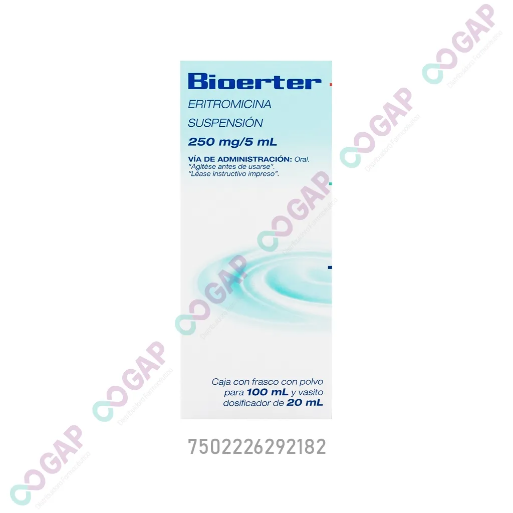 GE ERITROMICINA BIOERTER SUSP 250MG/5ML FCO 100 ML