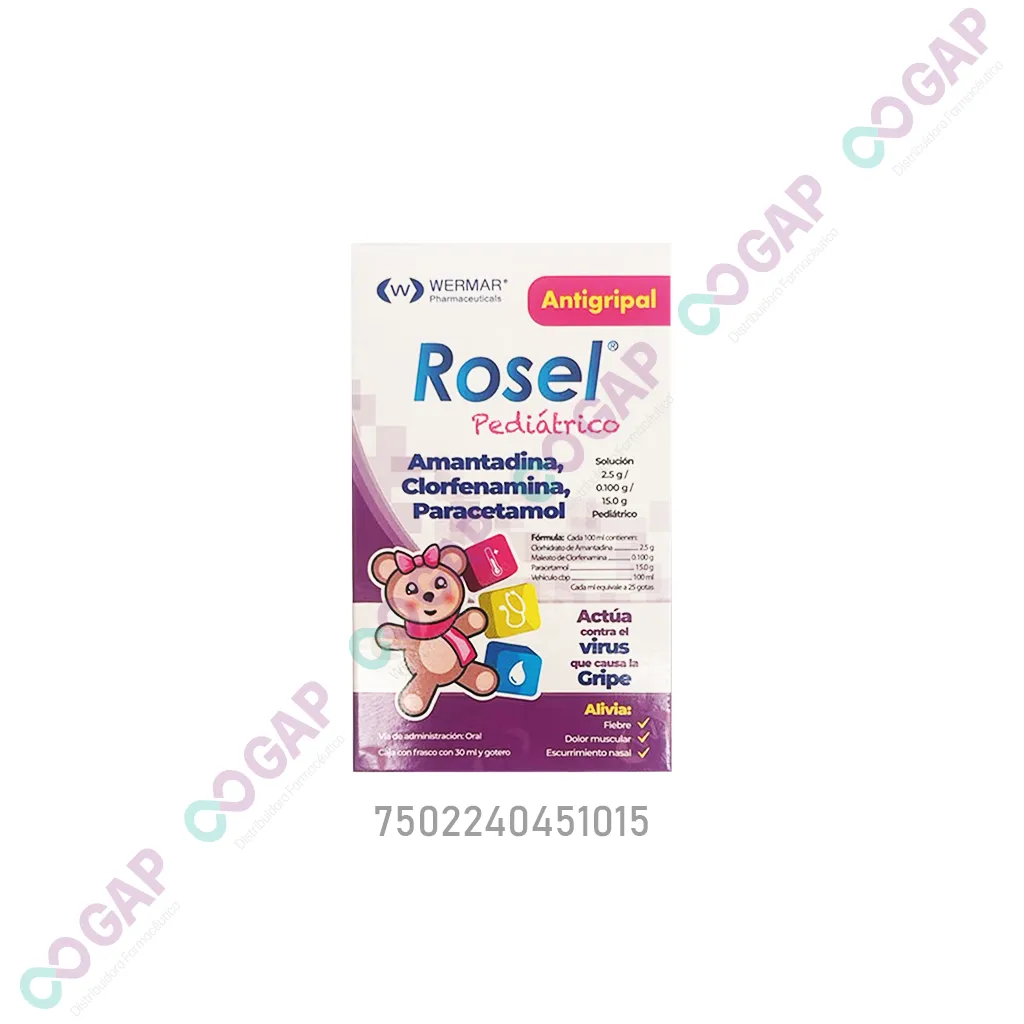 GE AMANTADI/CLORFENAMI/PARACETA ROSEL GTS PED SOL 30 ML GOTERO