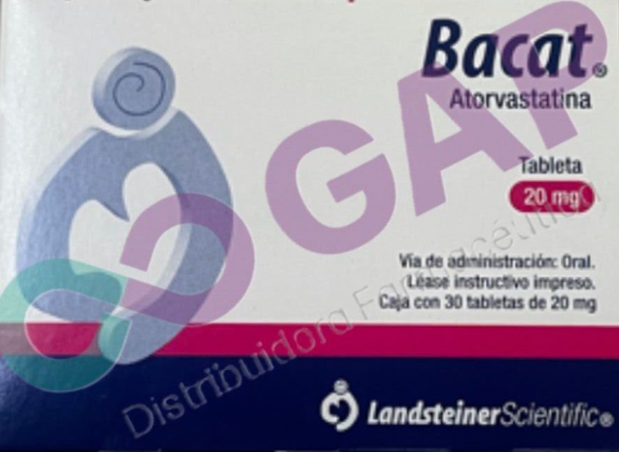 GE ATORVASTATINA BACAT 20 MG 30 TABLETAS