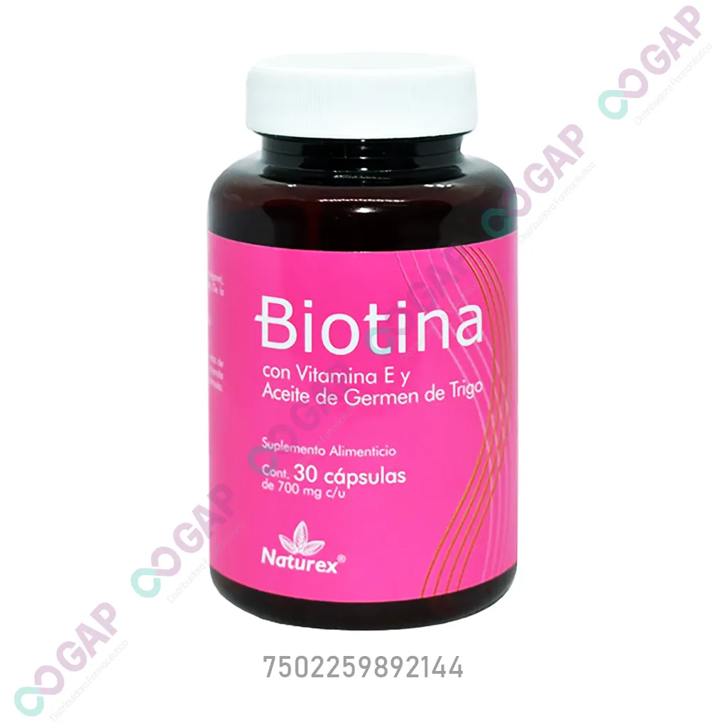 BIOTINA C/VITAMINA E Y ACEITE DE GERMEN DE TRIGO NATUREX FCO 30 CAPS