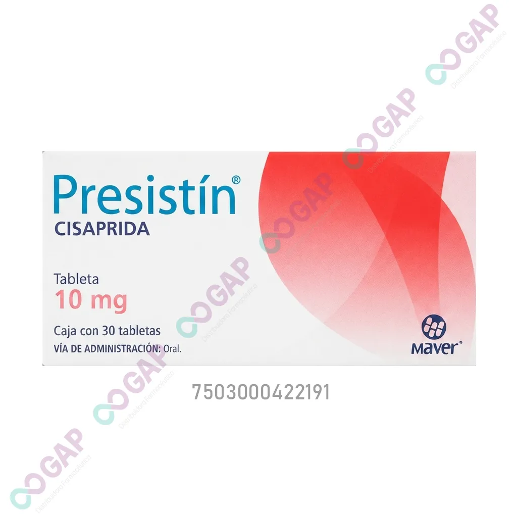 GE CISAPRIDA PRESISTIN 10 MG 30 TABLETAS