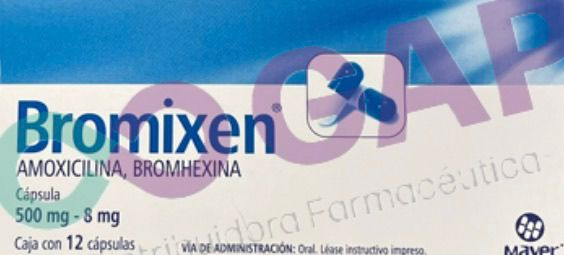 GE AMOXICILINA/BROMHEXINA BROMIXEN 500/8MG 12 CAPSULAS