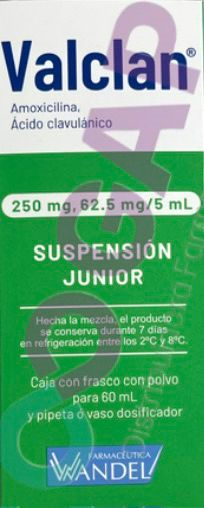 GE AMOXICILINA/AC CLAVU VALCLAN SUSP JUNIOR 250 MG 60 ML