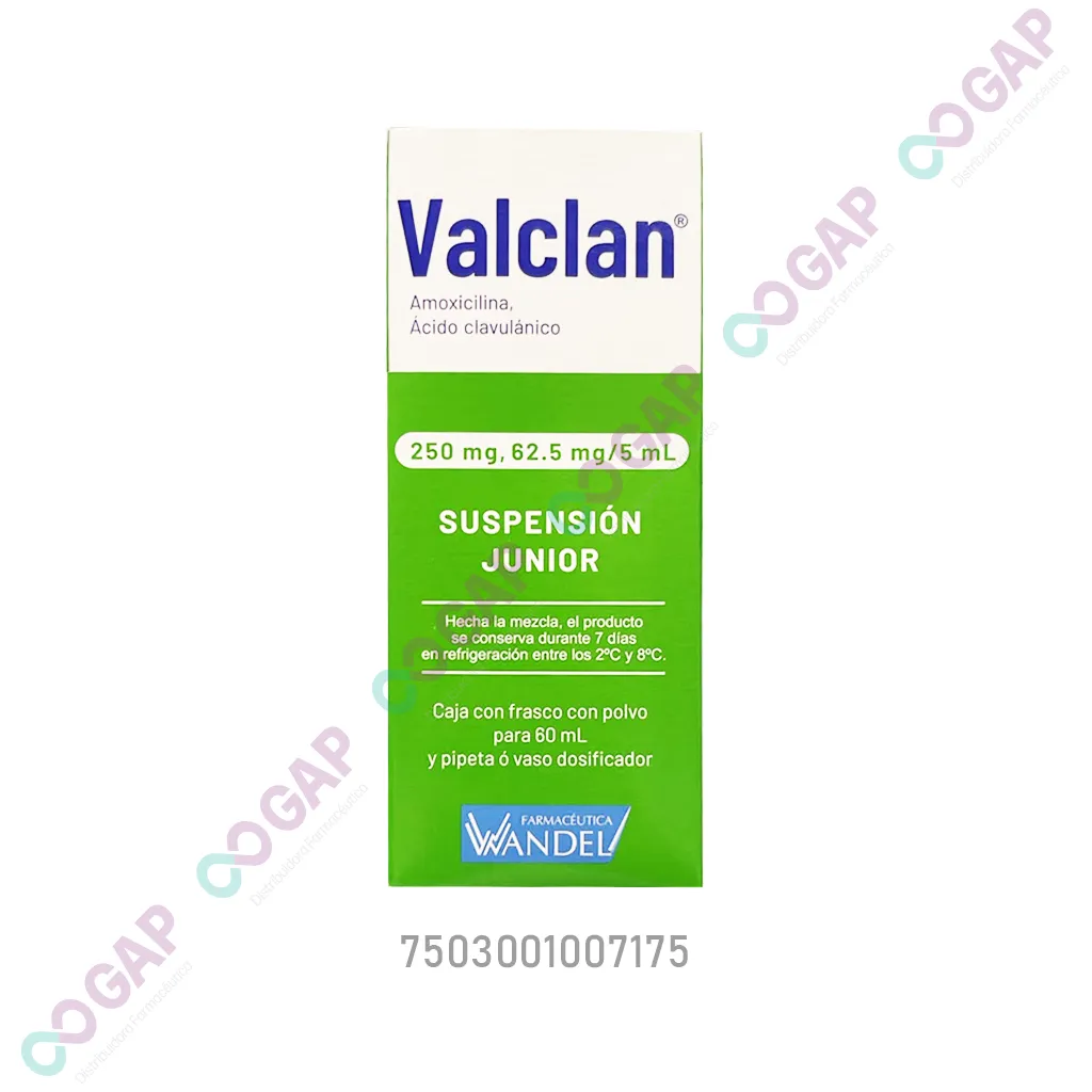 GE AMOXICILINA/AC CLAVU VALCLAN SUSP JUNIOR 250 MG 60 ML