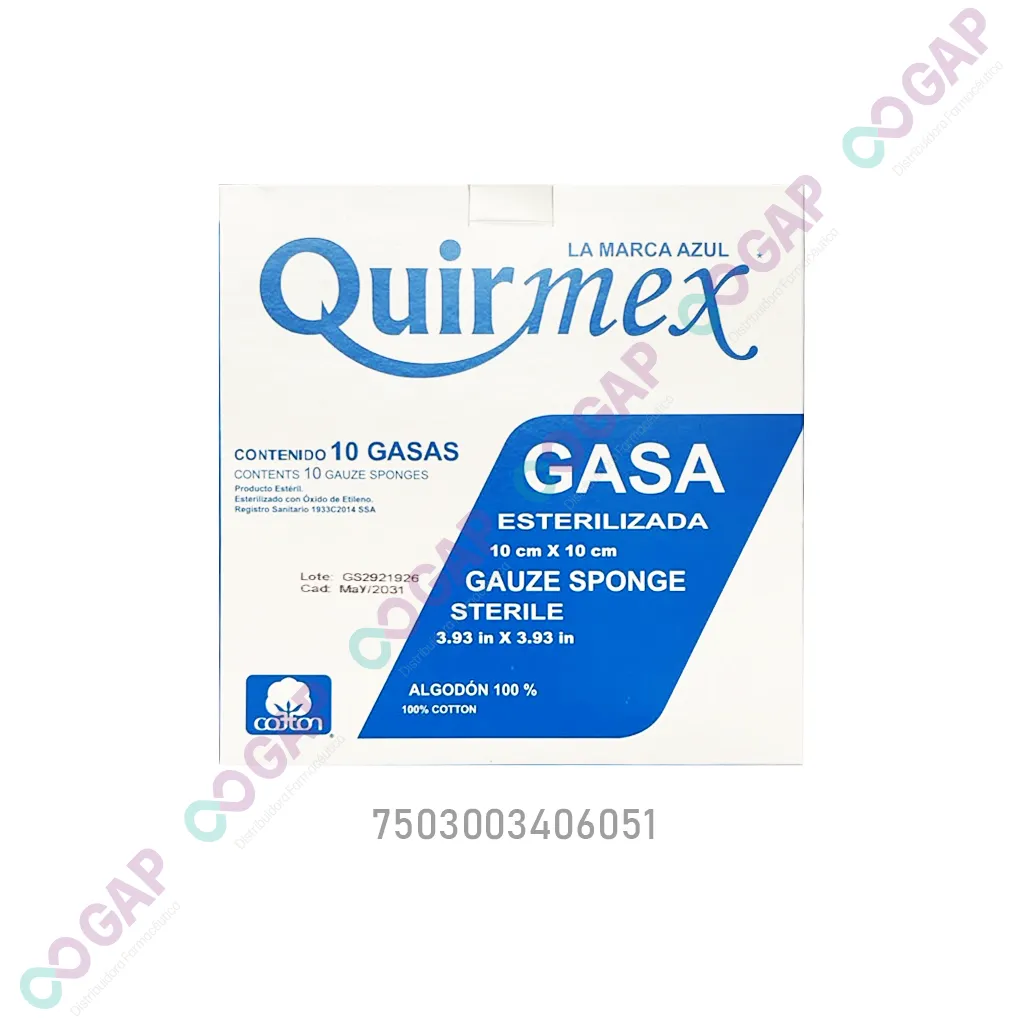 GASA ESTERILIZADA QUIRMEX 10 SOB 10X10CM