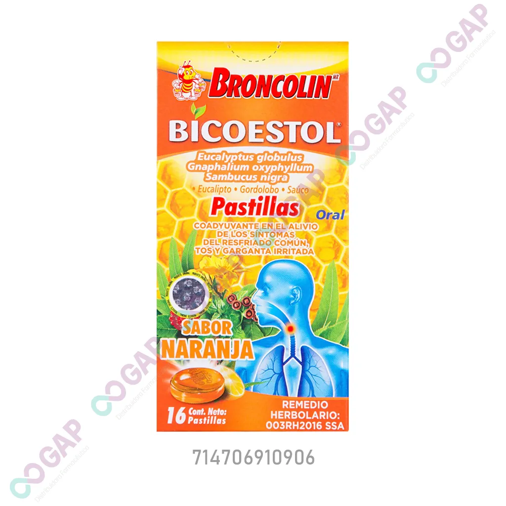 BICOESTOL SABOR NARANJA 16 PASTILLAS