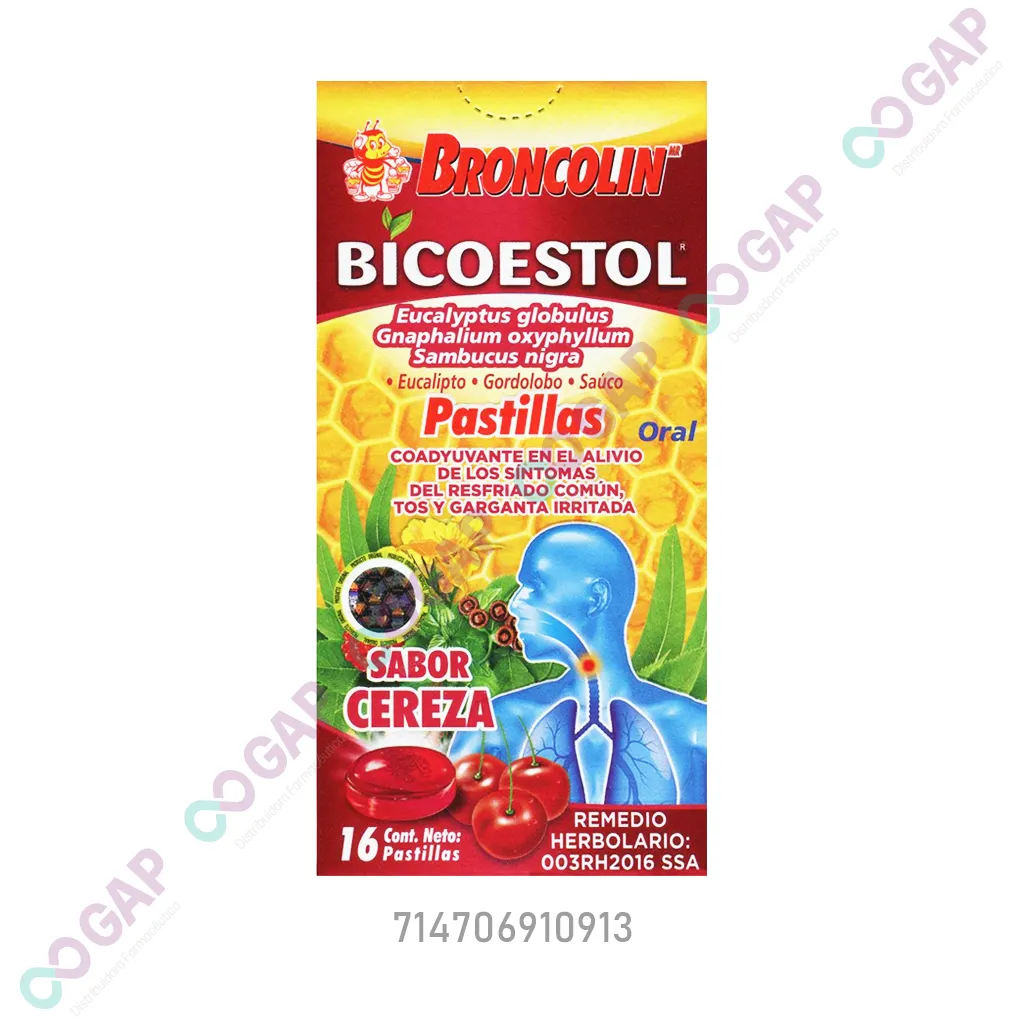 BICOESTOL SABOR CEREZA C/16 PASTILLAS