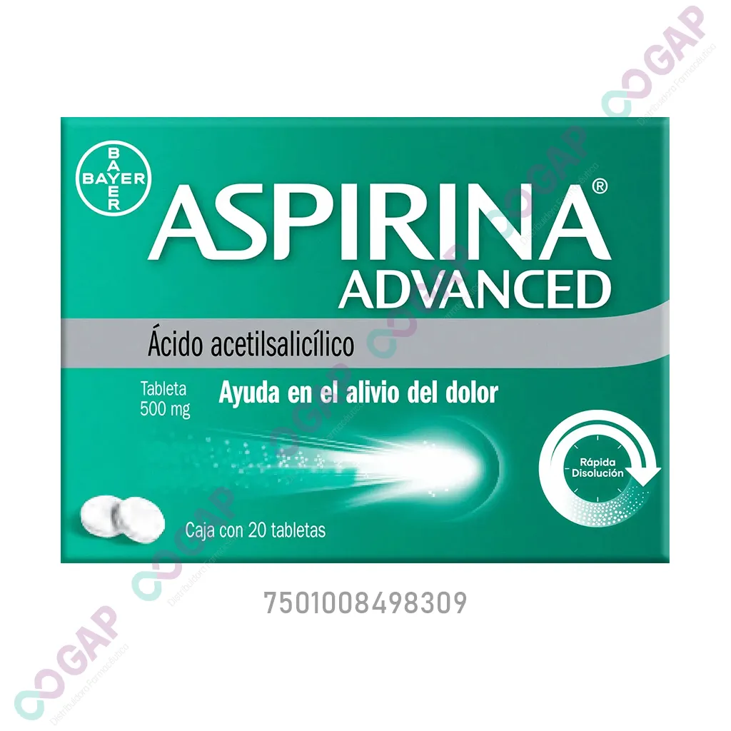 ASPIRINA ADVANCED 500 MG 20 TAB