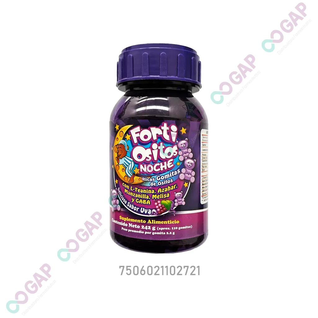 FORTI OSITOS NOCHE FRASCO 242 G 110 GOMITAS