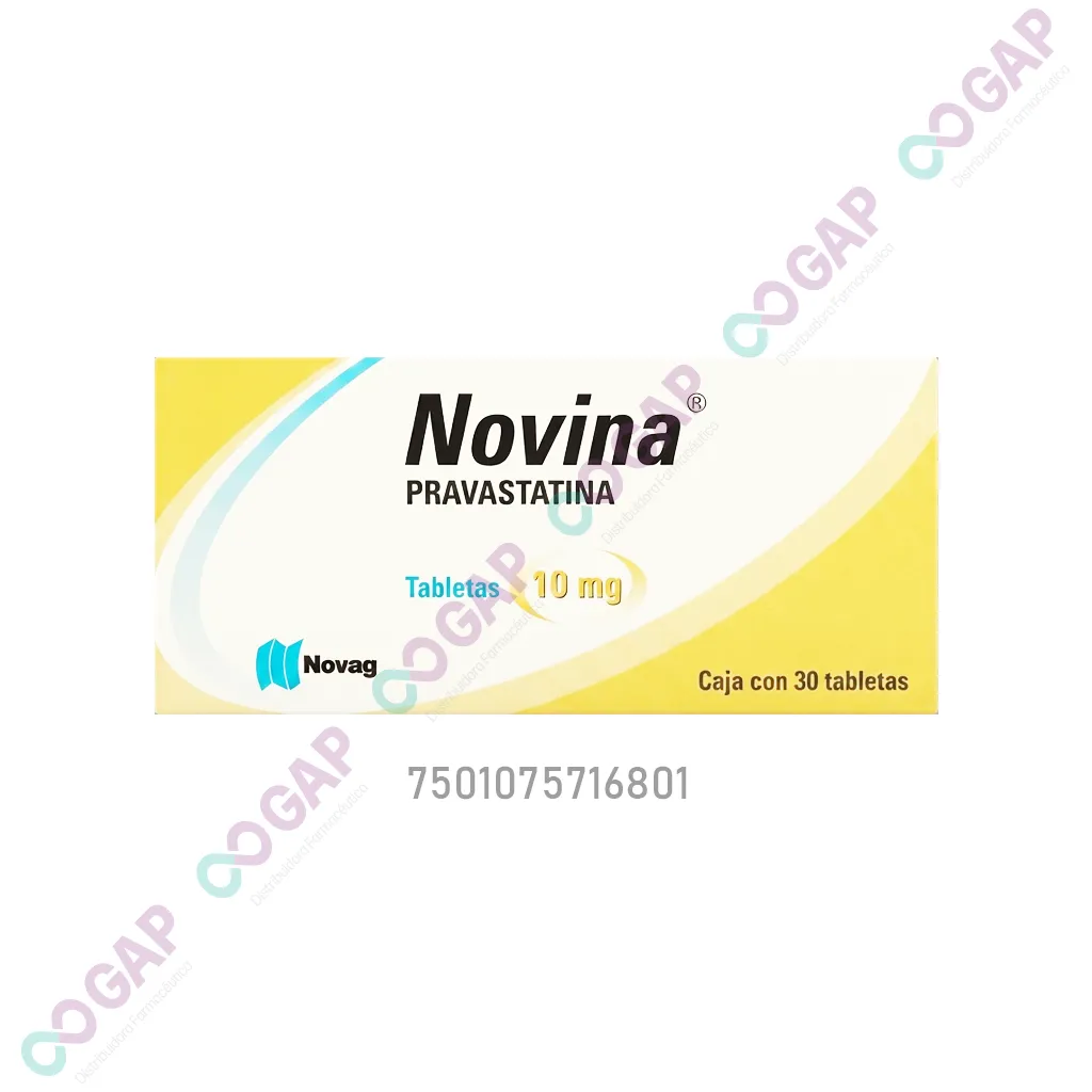 GE PRAVASTATINA NOVINA 10 MG 30 TABLETAS