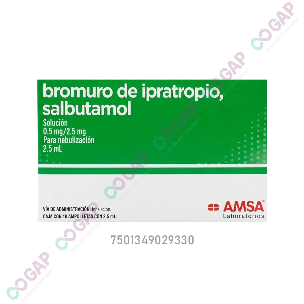 GE BROMURO DE IPRAT/SALBUTAMOL AMSA SOL NEB 10 AMP 2.5 ML