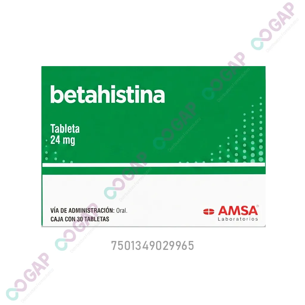 GE BETAHISTINA AMSA 24 MG 30 TABLETAS