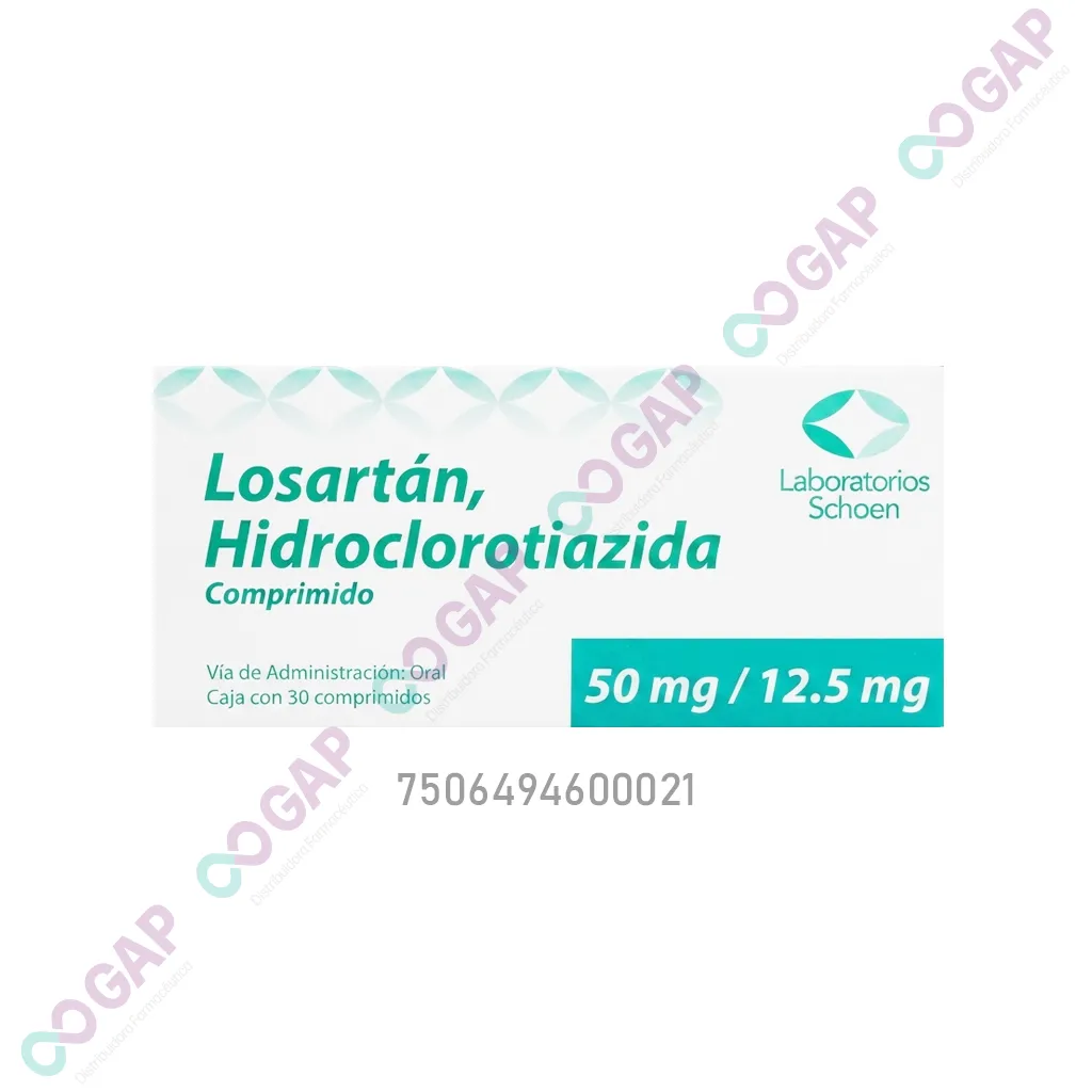 GE LOSARTAN/HIDROCLOROTIAZIDA 50/12.5 MG SCHOEN 30 COMP
