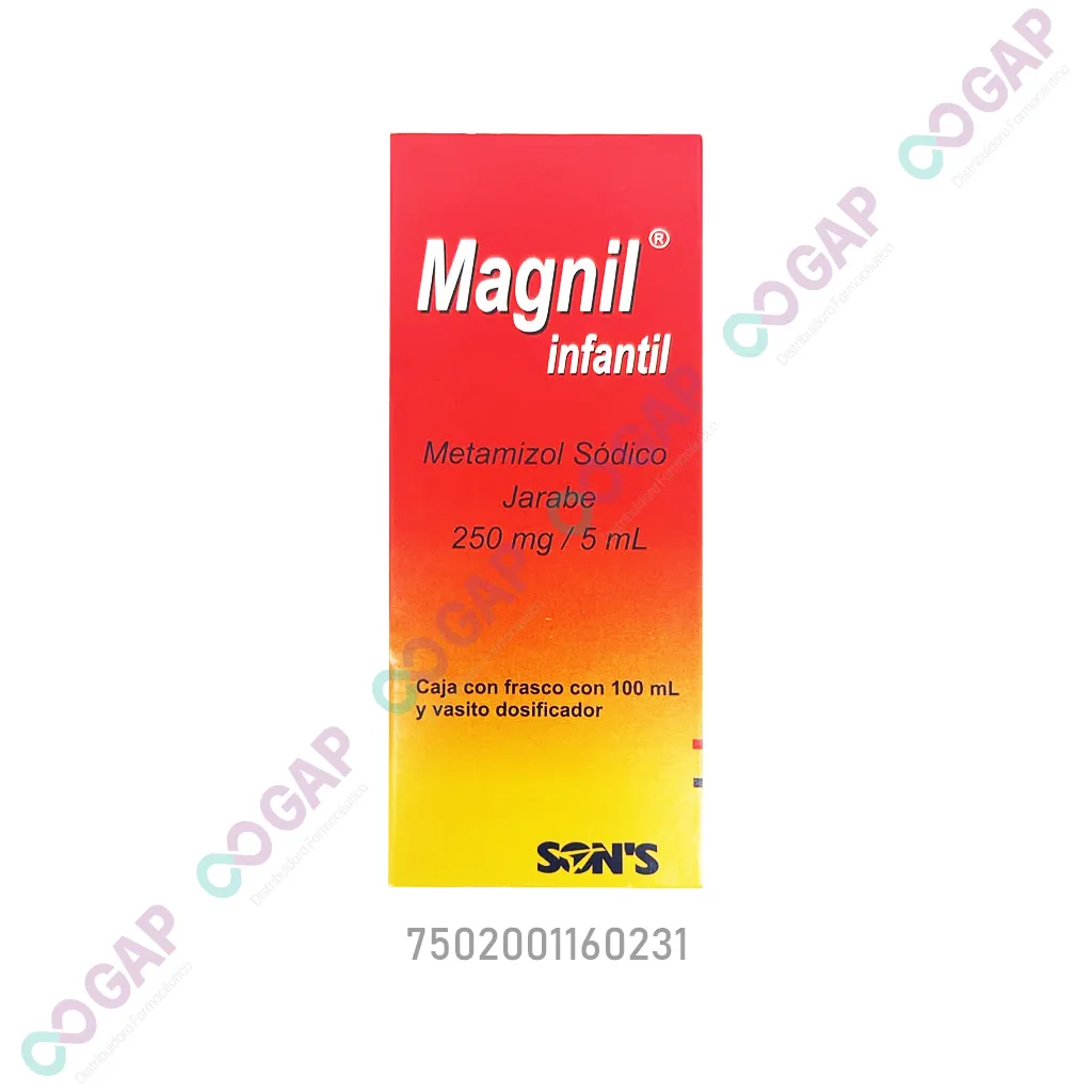 GE METAMIZOL SODICO JARABE 250MG/5ML C/100ML MAGNIL INFANTIL
