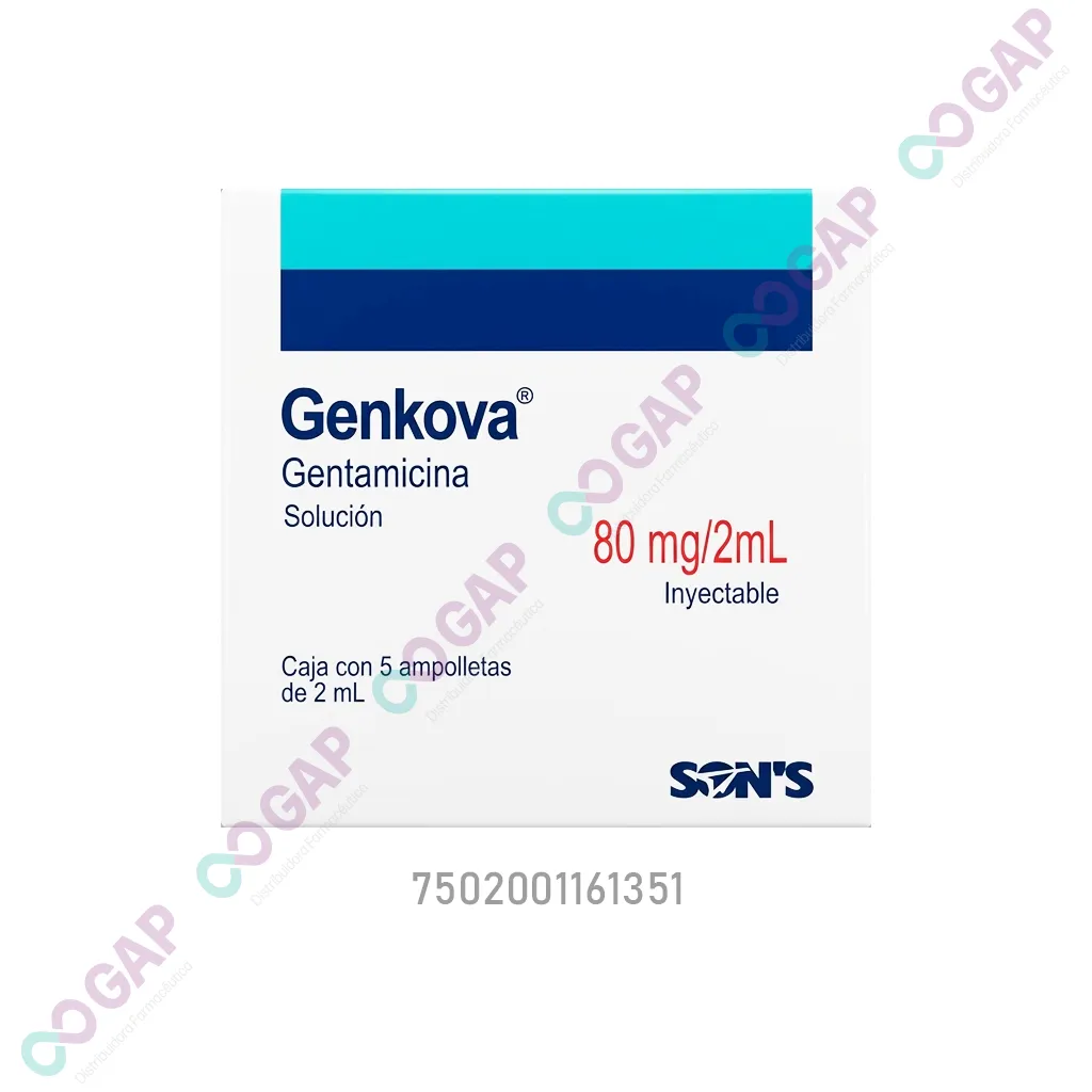 GE GENTAMICINA 80MG/2ML C/5 AMP GENKOVA