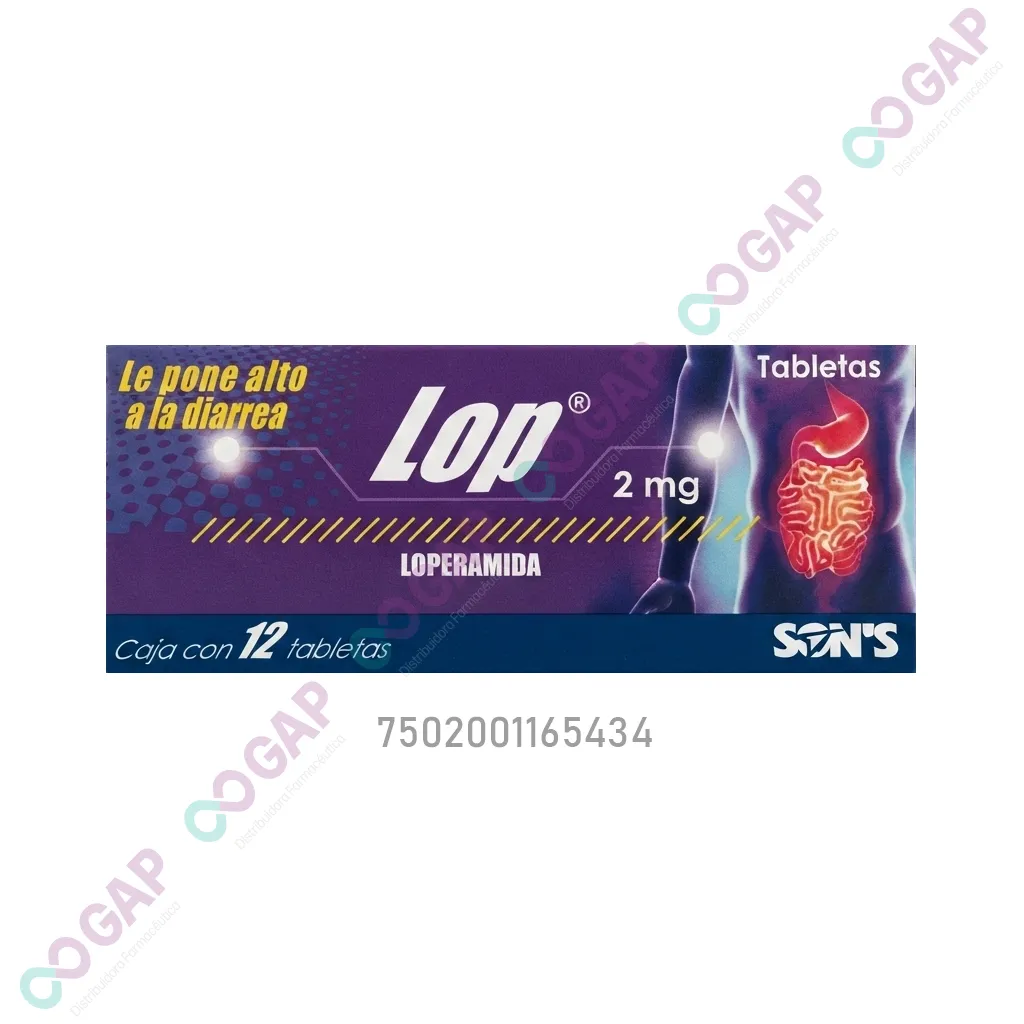 GE LOPERAMIDA LOP 2 MG 12 TABLETAS