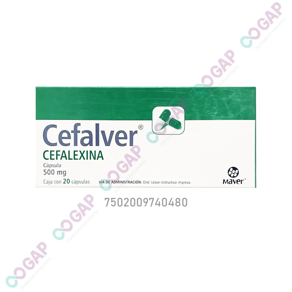 GE CEFALEXINA CEFALVER 500 MG 20 CAPSULAS