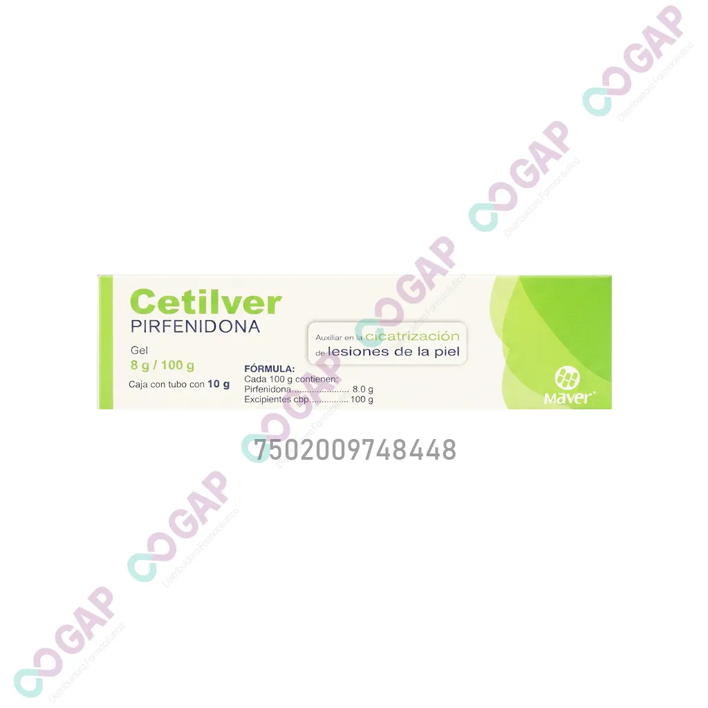 GE PIRFENIDONA 8G/100G C/10G TUBO CETILVER