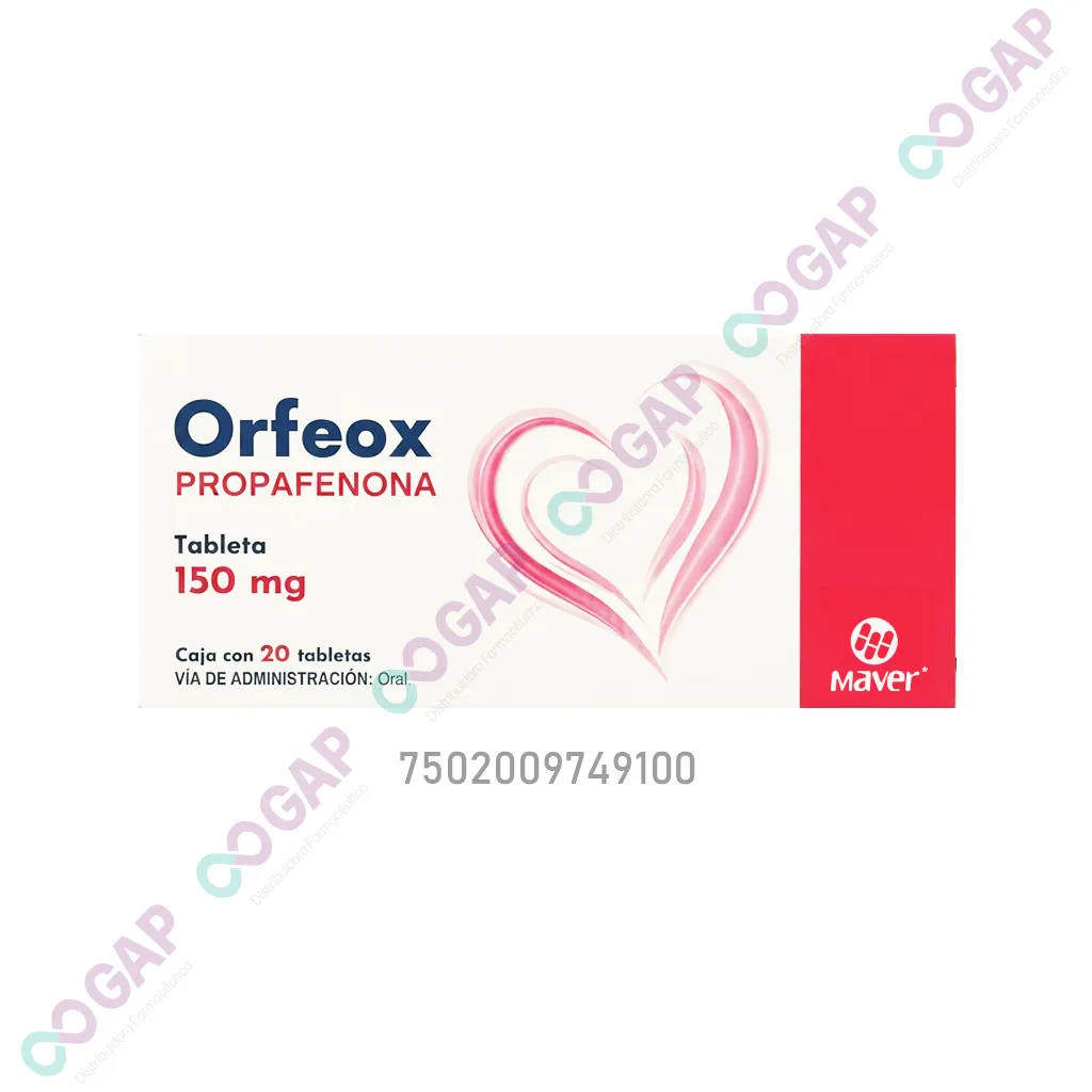 GE PROPAFENONA ORFEOX 150 MG 20 TABLETAS