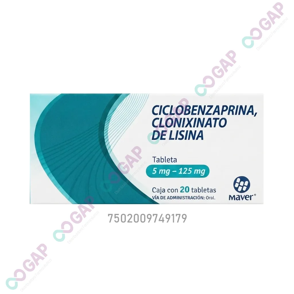 GE CICLOBENZAPRINA/CLONI DE LISINA 5/125MG 20 TABLETAS