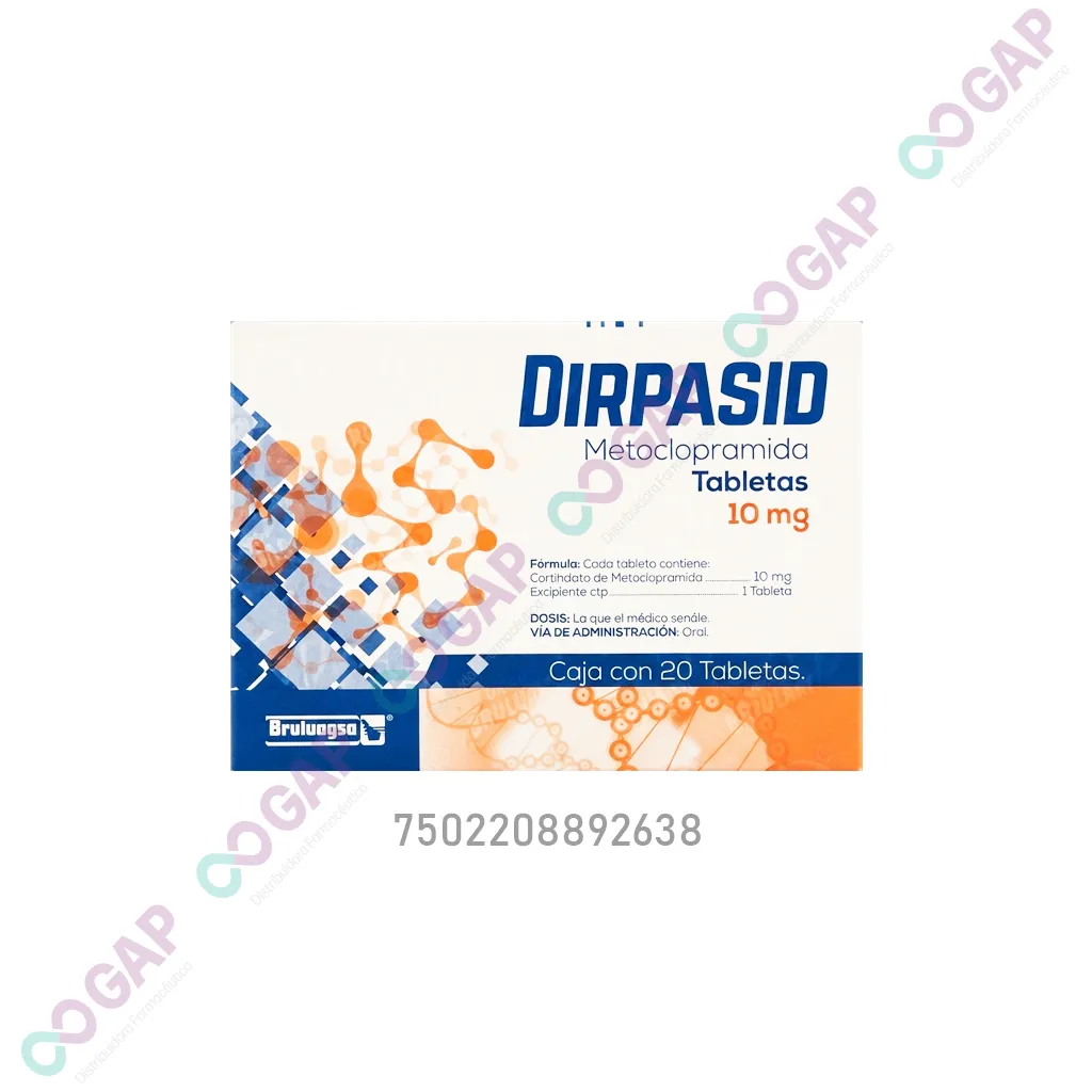 GE METOCLOPRAMIDA DIRPASID 10 MG 20 TABLETAS