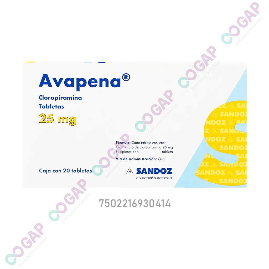 AVAPENA 25 MG 20 TABLETAS