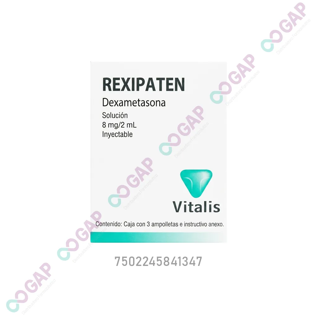 GE DEXAMETASONA 8 MG/2ML INY C/3 AMP REXIPATEN