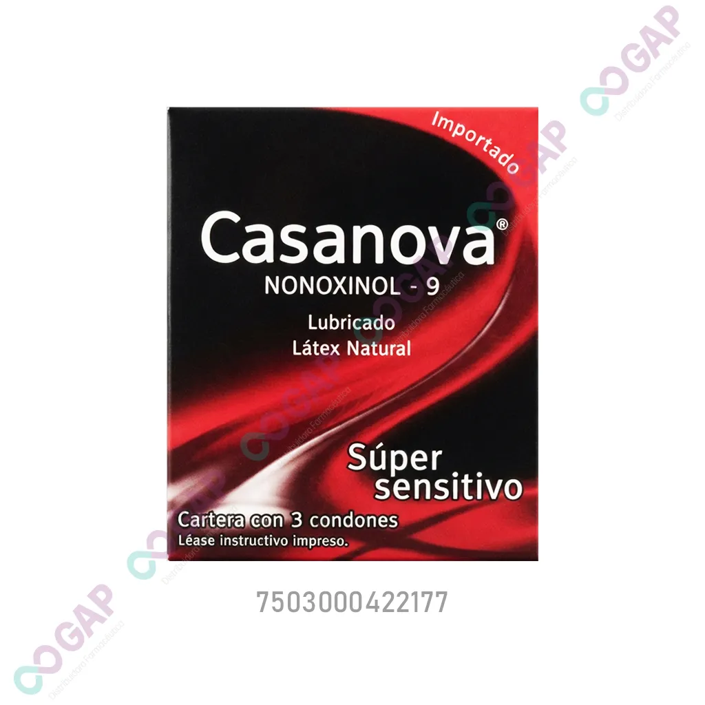CASANOVA LUBRICADO SUPER SENSITIVO C/3 CONDONES