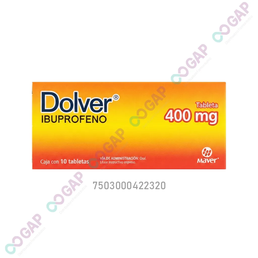 GE IBUPROFENO DOLVER 400 MG 10 TABLETAS