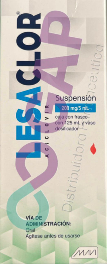 GE ACICLOVIR LESACLOR SUSP 200MG/5ML 125 ML