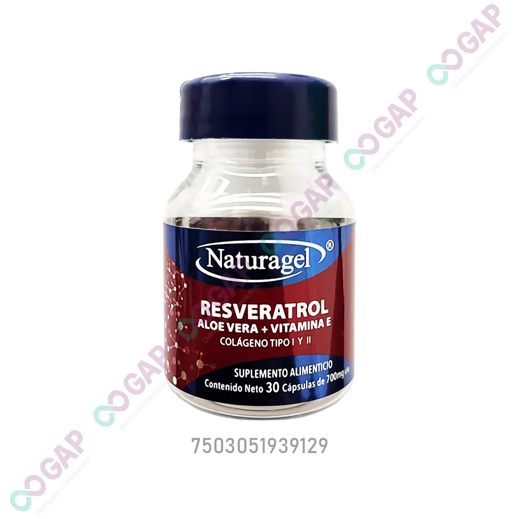 RESVERATROL/ALOE/VIT E/COLAGENO l Y ll C/30 CAP NATURAGEL