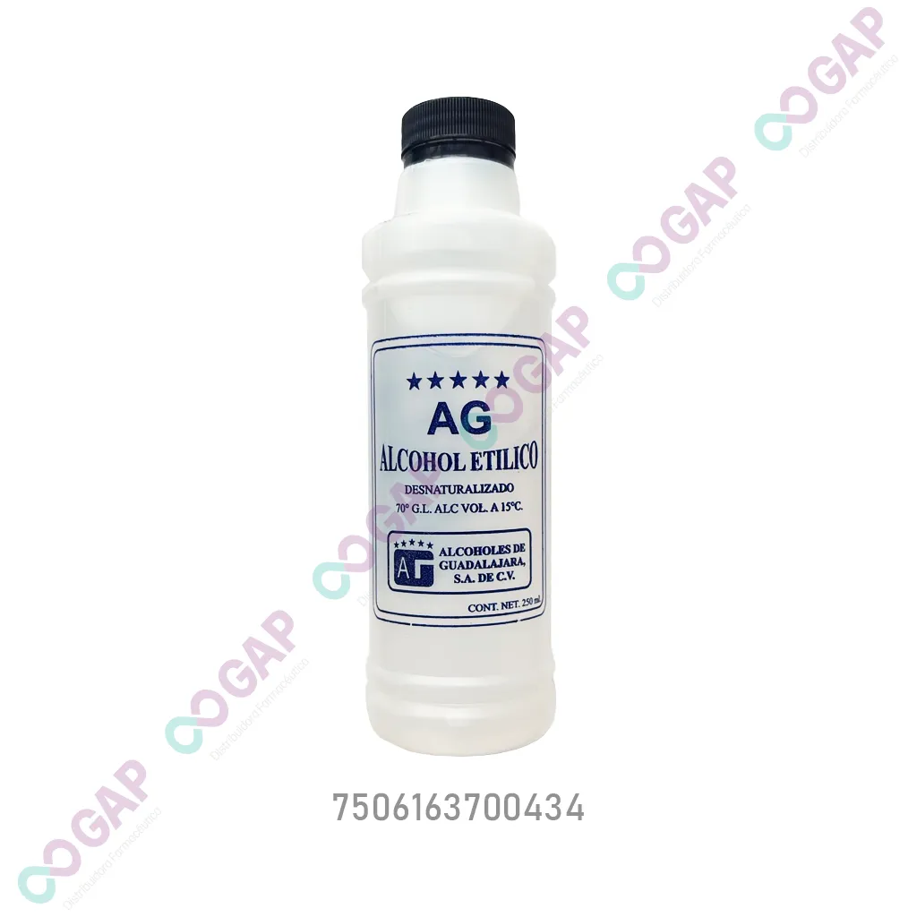 ALCOHOL ETILICO DESNATURALIZADO AG FCO 250 ML