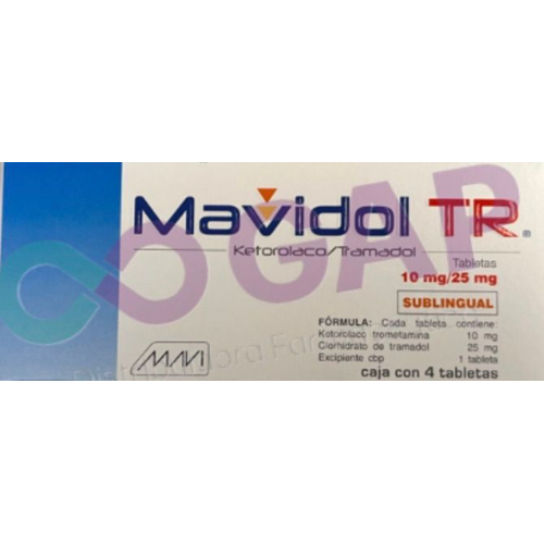 GE KETOROLACO/TRAMADOL MAVIDOL TR SUBLINGUAL 4 TABLETAS