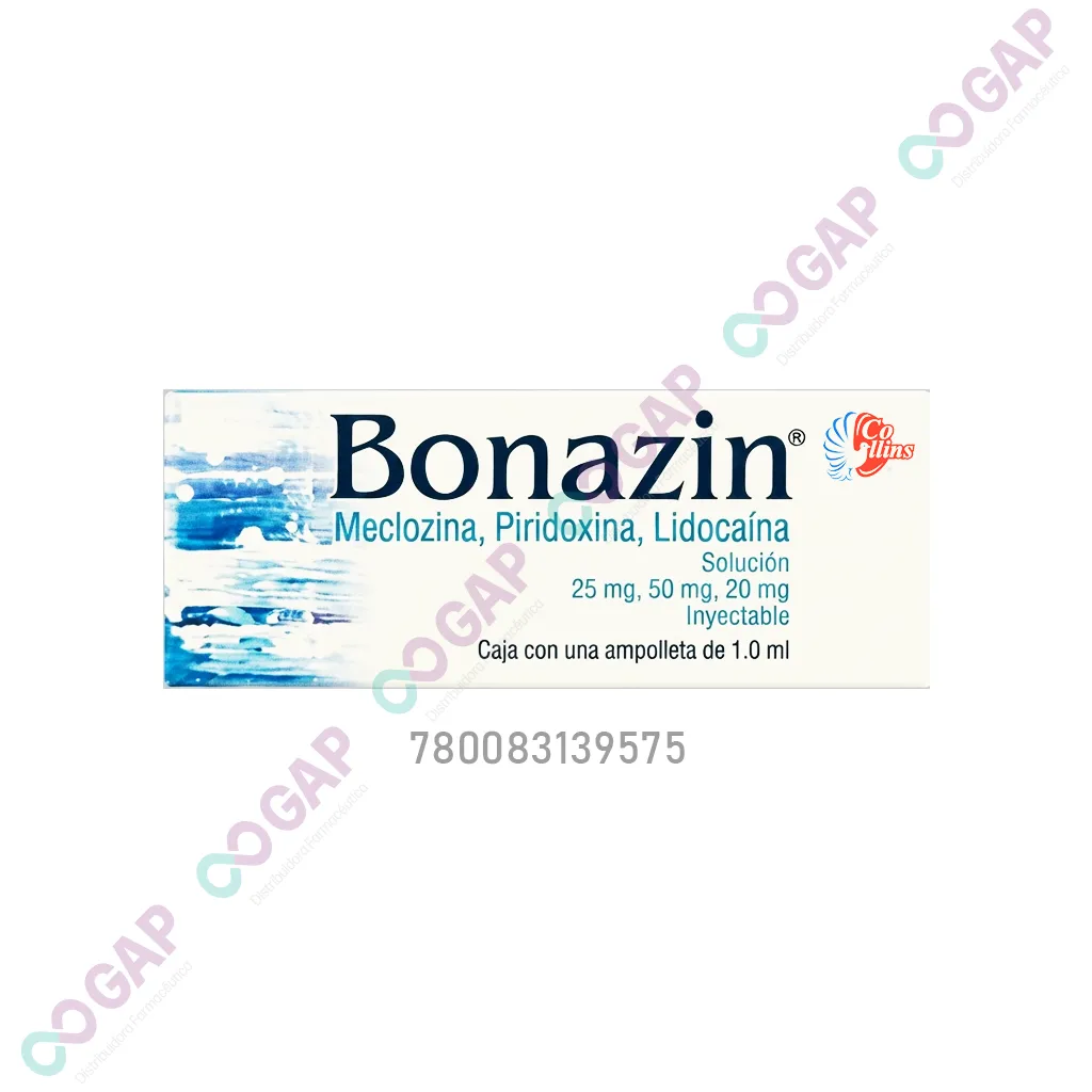 GE MECLOZINA/PIRIDOXINA/LIDOCAINA BONAZIN SOL INY 1 AMP 1.0 ML