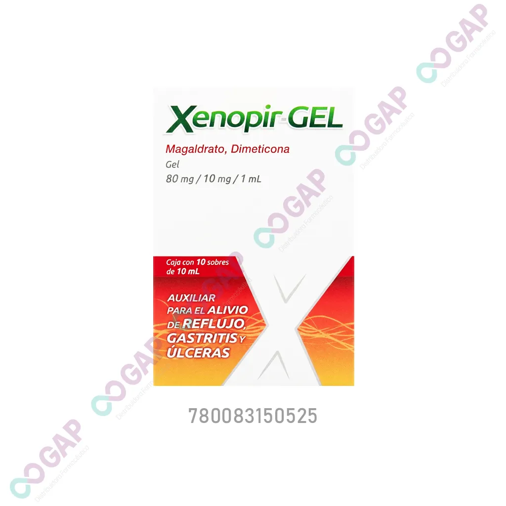 GE MAGALDRATO/DIMETICONA 80/10MG/1ML C/10 SOBRES XENOPIR-GEL