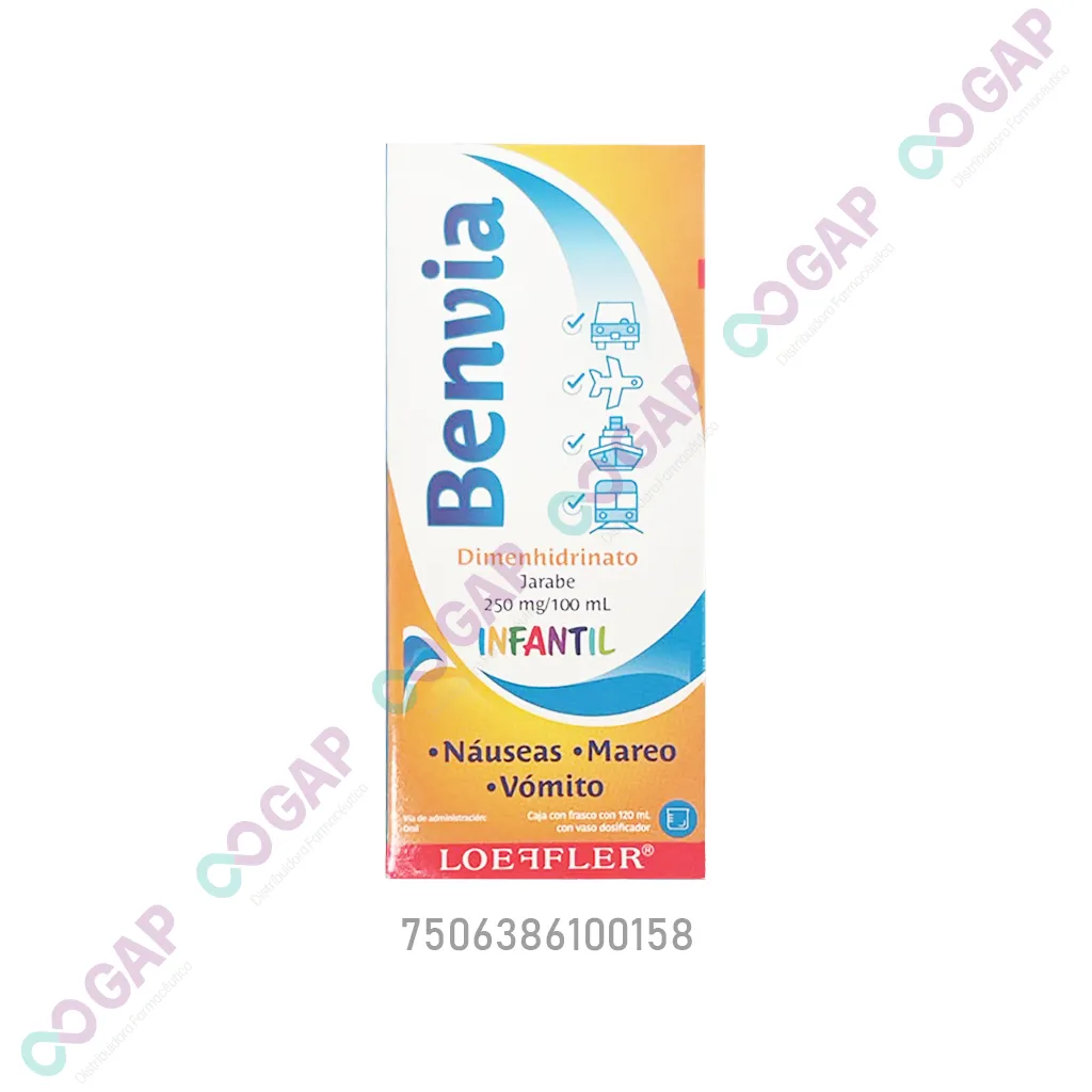 GE DIMENHIDRATO 250MG/100ML JBE INF C/120ML BENVIA