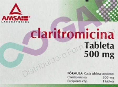 GE CLARITROMICINA AMSA 500 MG 10 TABLETAS