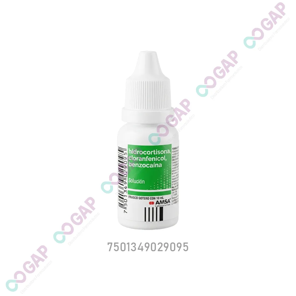 GE HIDROCORTISONA/CLORANFENICOL/BENZOCAINA SOL OTICA FCO 10 ML