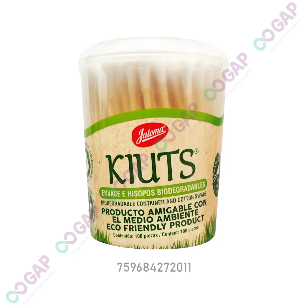 APLICADORES DE ALGODON KIUTS TARRO C/100 PIEZAS