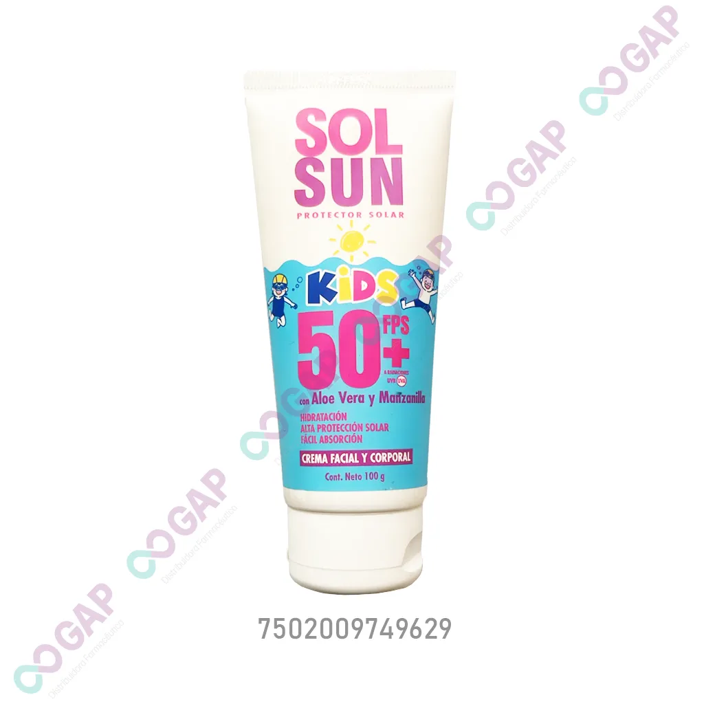 SOL SUN KIDS PROTECTOR SOLAR 50+ TUBO 100 G BELABEL