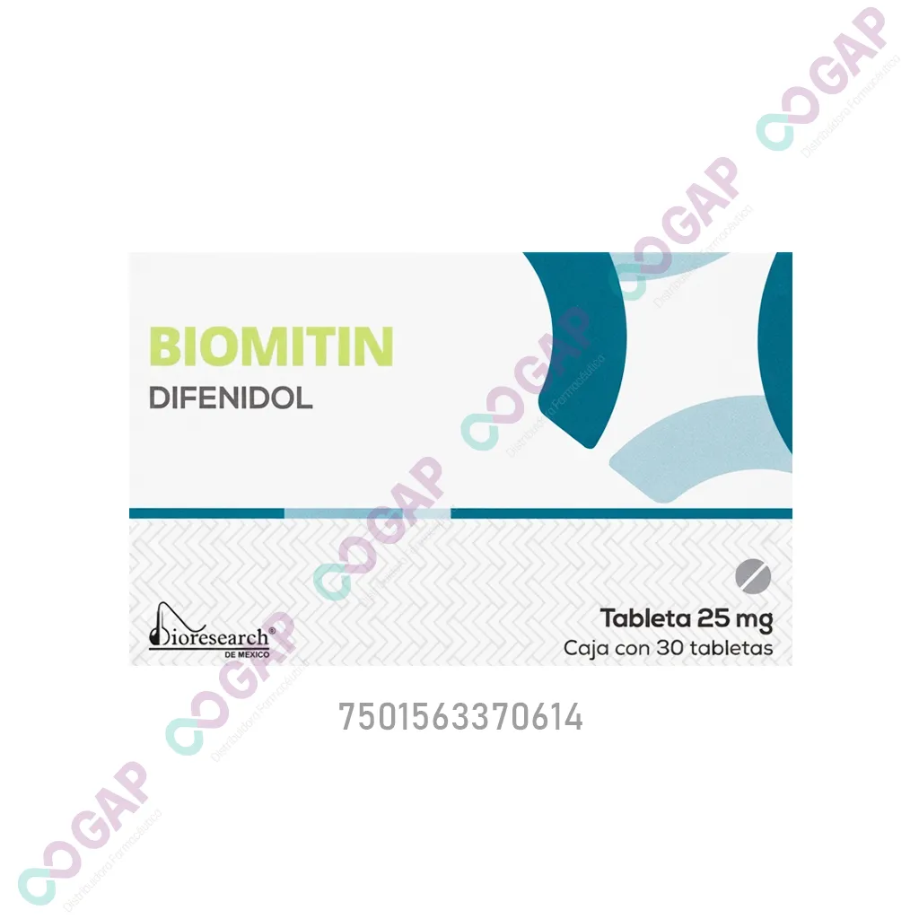 GE DIFENIDOL BIOMITIN 25 MG 30 TABLETAS