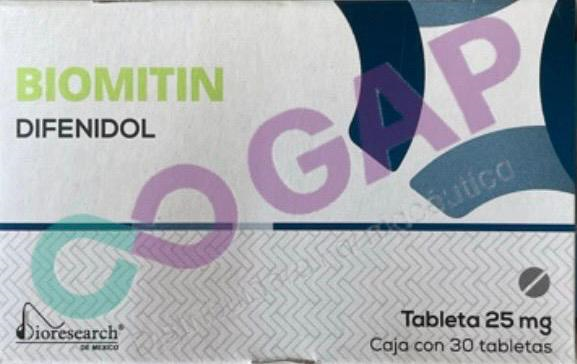 GE DIFENIDOL BIOMITIN 25 MG 30 TABLETAS
