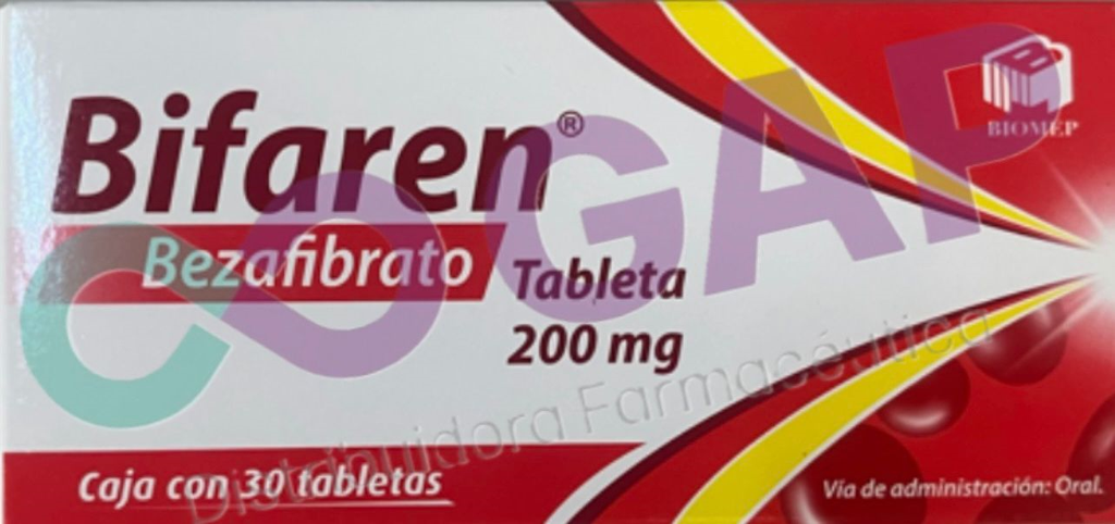 GE BEZAFIBRATO BIFAREN 200 MG 30 TABLETAS