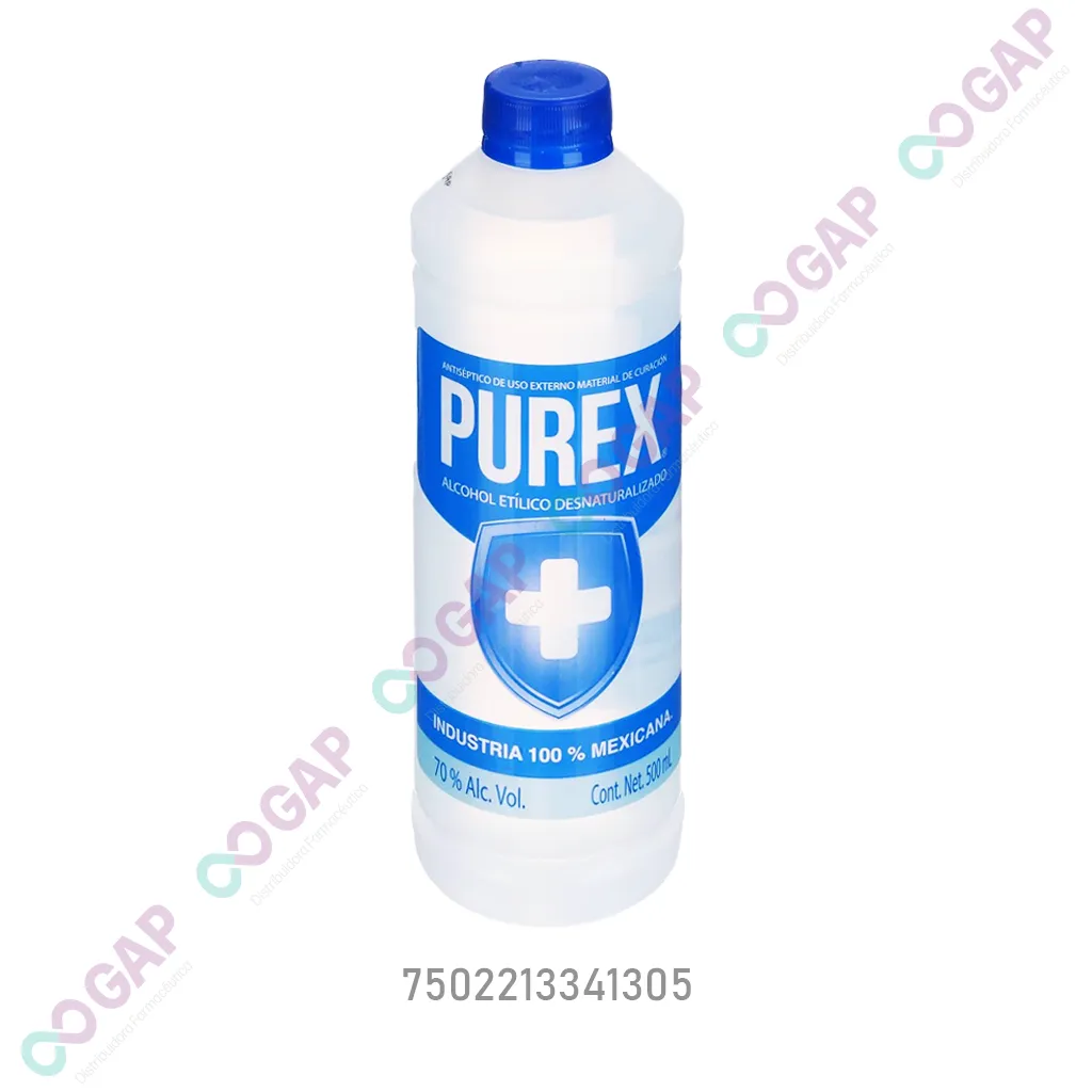 ALCOHOL ETILICO DESNATURALIZADO PUREX 70% FCO 500 ML